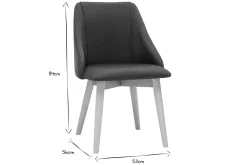 Miliboo Stühle aus dunkelgrauem Stoff mit Samteffekt und massivem Buchenholz (2er-Set) HIGGINS* Design-stühle
