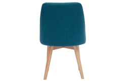 Miliboo Stühle aus entenblauem Stoff mit Samteffekt und massivem Buchenholz (2er-Set) HIGGINS* Design-stühle