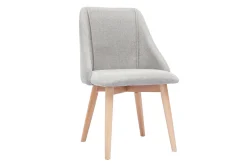 Miliboo Stühle aus grauem Stoff mit Samteffekt und massivem Buchenholz (2er-Set) HIGGINS* Design-stühle