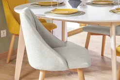 Miliboo Stühle aus grauem Stoff mit Samteffekt und massivem Buchenholz (2er-Set) HIGGINS* Design-stühle