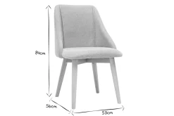 Miliboo Stühle aus grauem Stoff mit Samteffekt und massivem Buchenholz (2er-Set) HIGGINS* Design-stühle