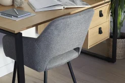 Miliboo Stühle aus grauem Stoff mit Samteffekt (2er-Set) LAURETTE* Design-stühle