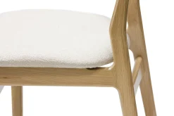 Miliboo Stühle aus hellem Eichenholz und Stoff mit Bouclé-Wolleffekt in Ecru (2er-Set) LOUISA* Design-stühle|Holzstühle