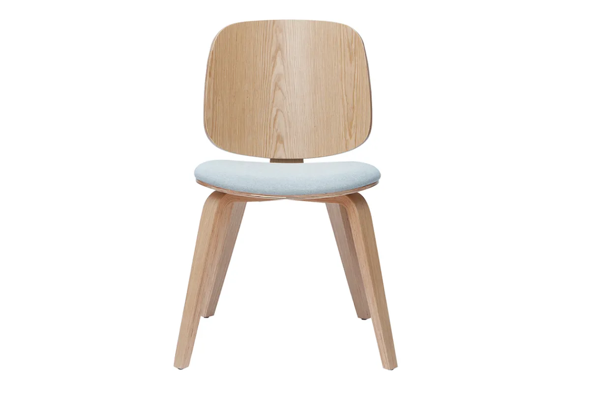 Miliboo Stühle aus hellem Holz und hellgrauem Stoff (2er-Set) BECK* Design-stühle|Holzstühle