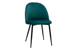 Miliboo Stühle aus petrolblauem Samt und schwarzem Metall (2er-Set) JOVI* Design-stühle