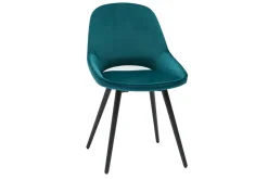 Miliboo Stühle aus petrolblauem Samt und schwarzem Metall (2er-Set) BODEGA* Design-stühle