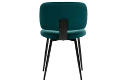 Miliboo Stühle aus petrolblauem Samtstoff und schwarzem Metall (2er-Set) ATRIUM* Design-stühle