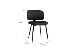 Miliboo Stühle aus petrolblauem Samtstoff und schwarzem Metall (2er-Set) ATRIUM* Design-stühle