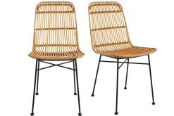 Miliboo Stühle aus Rattan naturfarben 2-er Set MALACCA* Design-stühle