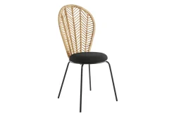 Miliboo Stühle aus Rattan, Stoff und schwarzem Metall (2er-Set) PEACOCK* Design-stühle