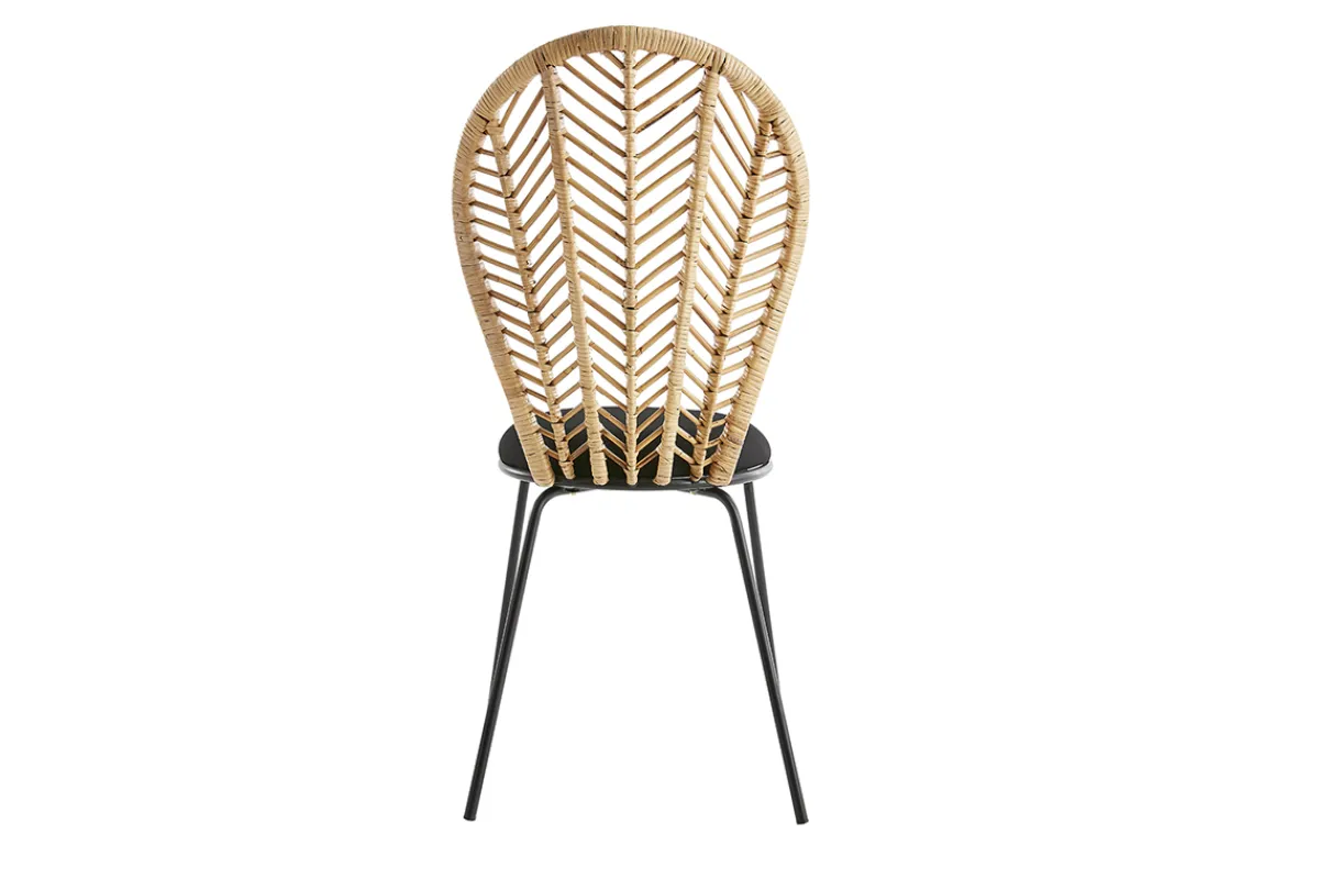 Miliboo Stühle aus Rattan, Stoff und schwarzem Metall (2er-Set) PEACOCK* Design-stühle