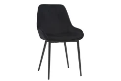 Miliboo Stühle aus schwarzem Samt schwarzes Metallgestell 2er-Set HOLO* Design-stühle