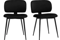 Miliboo Stühle aus schwarzem Samtstoff und Metall (2er-Set) ATRIUM* Design-stühle