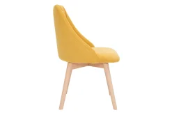 Miliboo Stühle aus senfgelbem Stoff mit Samteffekt und massivem Buchenholz (2er-Set) HIGGINS* Design-stühle