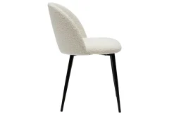 Miliboo Stühle aus Stoff mit Bouclé-Wolleffekt in Ecru und schwarzem Metall (2er-Set) CELESTE* Design-stühle
