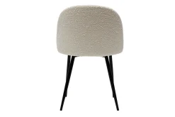 Miliboo Stühle aus Stoff mit Bouclé-Wolleffekt in Ecru und schwarzem Metall (2er-Set) CELESTE* Design-stühle
