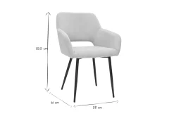 Miliboo Stühle aus taupefarbenem Cordstoff und schwarzem Metall (2er-Set) LAURETTE* Design-stühle