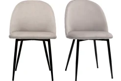 Miliboo Stühle aus taupefarbenem Samt und schwarzem Metall (2er-Set) JOVI* Design-stühle