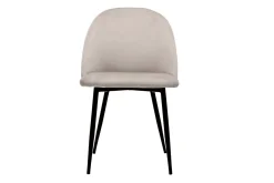 Miliboo Stühle aus taupefarbenem Samt und schwarzem Metall (2er-Set) JOVI* Design-stühle
