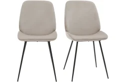 Miliboo Stühle aus taupefarbenem Samt mit Beinen aus Metall 2er-Set KAOLY* Design-stühle
