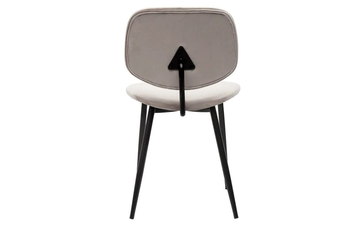 Miliboo Stühle aus taupefarbenem Samt und schwarz lackiertem Metall (2er-Set) TOBIAS* Design-stühle