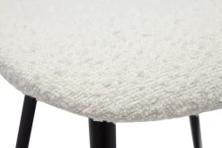 Miliboo Stühle aus weißem Stoff mit Bouclé-Wolleffekt und schwarzem Metall (2er-Set) TOBIAS* Design-stühle