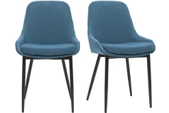Miliboo Stühle entenblauer Stoff (2er-Set) HOLO* Design-stühle