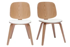 Miliboo Stühle helles Holz und weiß (2er-Set) BECK* Design-stühle|Holzstühle