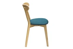 Miliboo Stühle im Eichen-Vintage und pfauenblaue Sitzfläche (2er-Set) DOVE* Design-stühle|Holzstühle