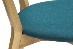 Miliboo Stühle im Eichen-Vintage und pfauenblaue Sitzfläche (2er-Set) DOVE* Design-stühle|Holzstühle