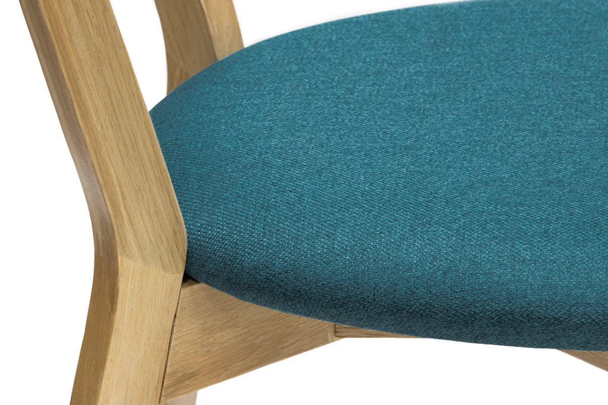 Miliboo Stühle im Eichen-Vintage und pfauenblaue Sitzfläche (2er-Set) DOVE* Design-stühle|Holzstühle
