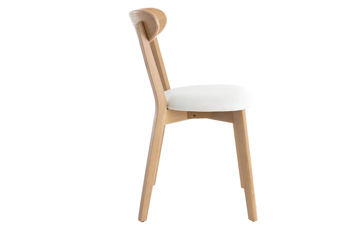 Miliboo Stühle im Eichen-Vintage und weiße Sitzfläche (2er-Set) DOVE* Design-stühle|Holzstühle
