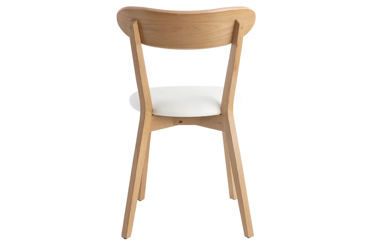 Miliboo Stühle im Eichen-Vintage und weiße Sitzfläche (2er-Set) DOVE* Design-stühle|Holzstühle