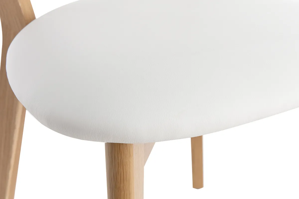 Miliboo Stühle im Eichen-Vintage und weiße Sitzfläche (2er-Set) DOVE* Design-stühle|Holzstühle