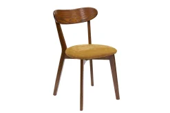 Miliboo Stühle im Eichen-Vintage und senfgelbe Sitzfläche mit Samteffekt (2er-Set) DOVE* Design-stühle|Holzstühle