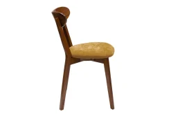 Miliboo Stühle im Eichen-Vintage und senfgelbe Sitzfläche mit Samteffekt (2er-Set) DOVE* Design-stühle|Holzstühle