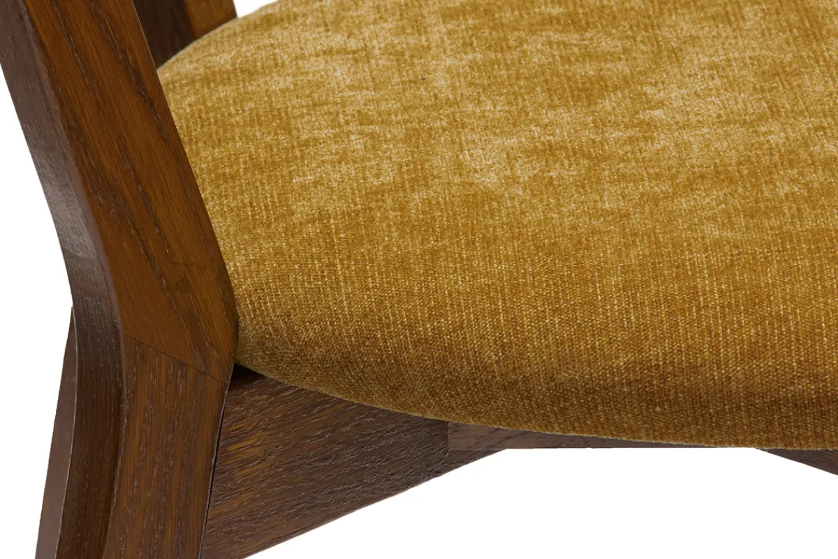Miliboo Stühle im Eichen-Vintage und senfgelbe Sitzfläche mit Samteffekt (2er-Set) DOVE* Design-stühle|Holzstühle