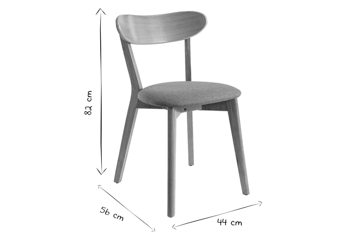 Miliboo Stühle im Eichen-Vintage und senfgelbe Sitzfläche mit Samteffekt (2er-Set) DOVE* Design-stühle|Holzstühle