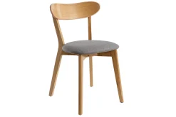 Miliboo Stühle im Eichen-Vintage und Sitzfläche aus grauem Chiné (2er-Set) DOVE* Design-stühle|Holzstühle