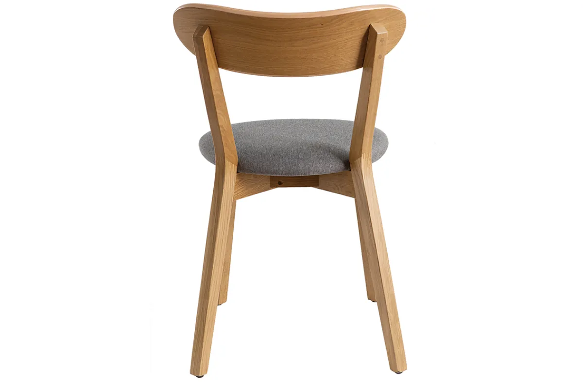 Miliboo Stühle im Eichen-Vintage und Sitzfläche aus grauem Chiné (2er-Set) DOVE* Design-stühle|Holzstühle