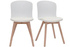 Miliboo Stühle in Weiß mit hellem Holz (2er-Set) ARISTA* Design-stühle