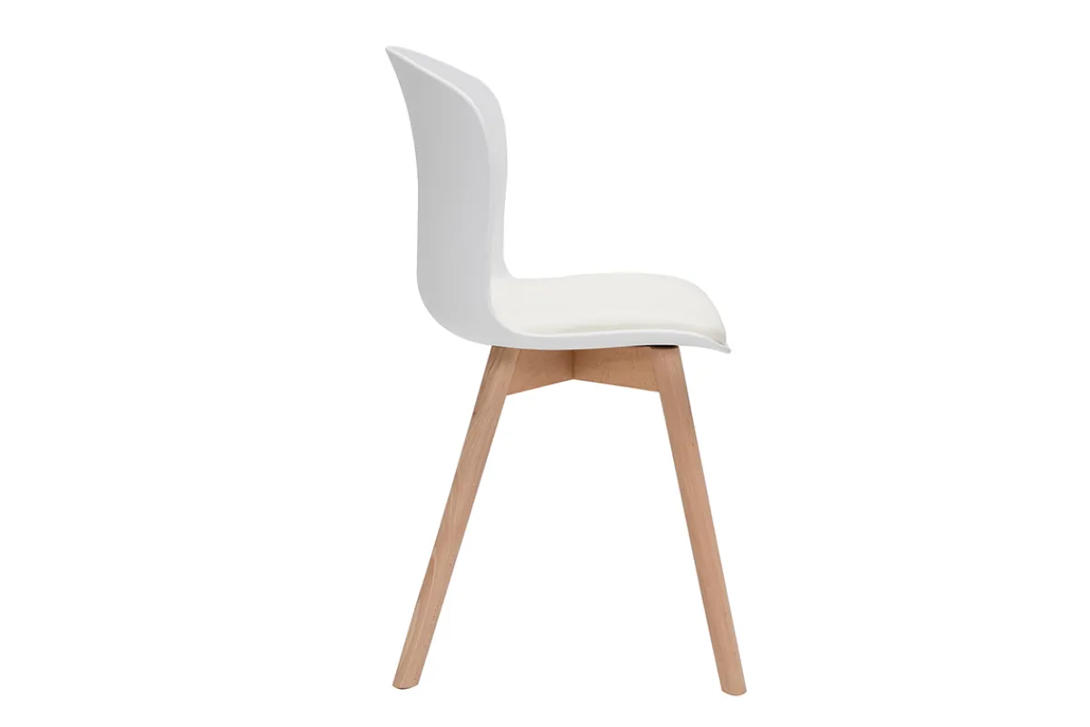 Miliboo Stühle in Weiß mit hellem Holz (2er-Set) ARISTA* Design-stühle