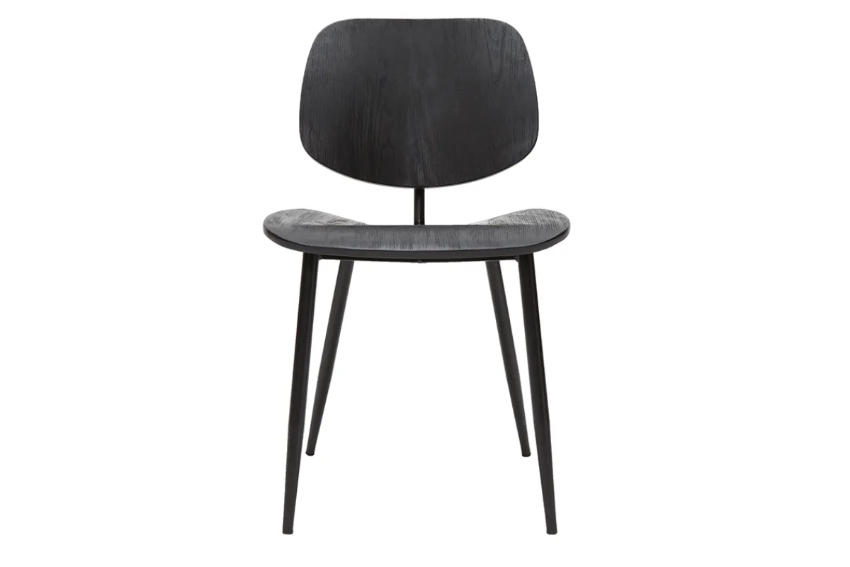 Miliboo Stühle schwarzes Holz und schwarzes Metall (2er-Set) TOBIAS* Design-stühle|Holzstühle