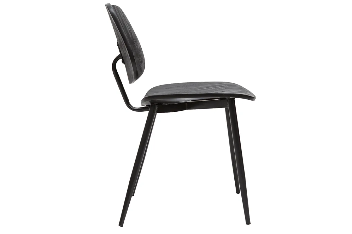 Miliboo Stühle schwarzes Holz und schwarzes Metall (2er-Set) TOBIAS* Design-stühle|Holzstühle