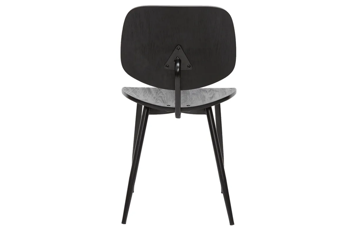Miliboo Stühle schwarzes Holz und schwarzes Metall (2er-Set) TOBIAS* Design-stühle|Holzstühle