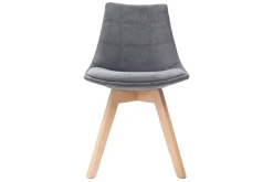 Miliboo Stühle skandinavisch aus dunkelgrauem Stoff und Holz (2er-Set) MATILDE* Design-stühle