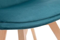 Miliboo Stühle skandinavisch aus dunkelgrauem Stoff und Holz (2er-Set) MATILDE* Design-stühle