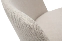 Miliboo Stühle Stoff mit strukturiertem Samteffekt in Beige und schwarze Metallfüße (2er-Set) MONTI* Design-stühle