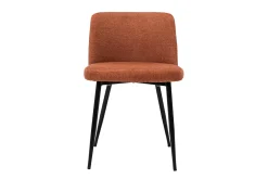 Miliboo Stühle Stoff mit strukturiertem Samteffekt in Rostbraun und schwarze Metallfüße (2er-Set) MONTI* Design-stühle