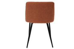 Miliboo Stühle Stoff mit strukturiertem Samteffekt in Rostbraun und schwarze Metallfüße (2er-Set) MONTI* Design-stühle